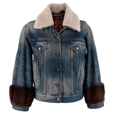 gucci padded jacket|gucci fur denim jacket.